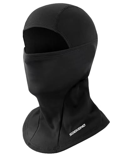 SoeKewo Sturmhaube Winter Balaclava Warme Fleece Skimaske Verstellbar Sturmmaske für Motorrad Fahrrad Skifahren Herren und Damen，Schwarz