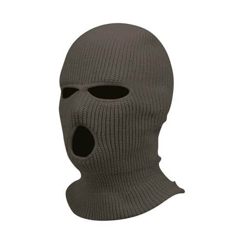 AOFCESQY Gorras De Hombre Winter Men Hat 3 Hole Full Face Mask-Gris Claro