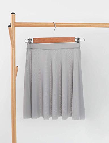 Lovdaswi Ladies Ballet Pull On Skirts Women Soft Mesh Elastic Waistband Dance Skirts Light Gray #TOP4
