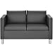 GOPLUS 2 Sitzer Sofa, 2er Couch mit 2 Kissen, Sofagarnitur Bezug aus Kunstleder, Metallbeine, Innerer Holzrahmen, mit Schaumstoff Gepolstert, mit 120 kg Belastbar, für Zuhause & Büro