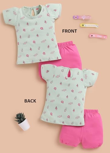 Image of LuvLap Baby Girls Regular Fit 100% Cotton Half Sleeves Girls Top CoSet Pack of 3