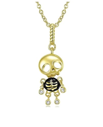Collier crâne mauvais œil argent 925 anti-ternissement