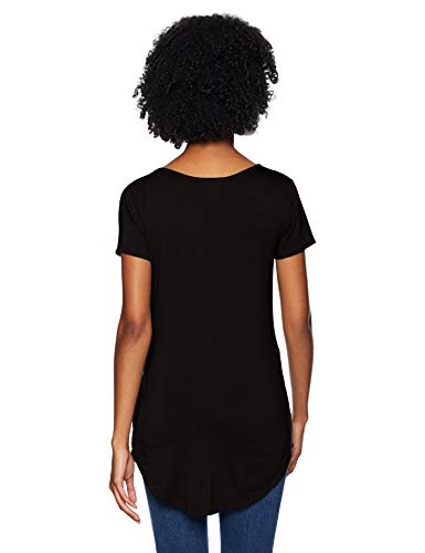 Daily Ritual Women's Jersey Standard-Fit Short-Sleeve Long-Line Scoopneck T-Shirt, Black, Medium #TOP1