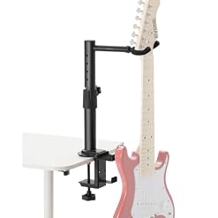 RGS-04 Guitar Desk Stand with Clamp, Adjustable Height Metal Mount for Acoustic Electric Guitar Bass, Space-Saving String Instrument Storage Solution, Heavy-Duty Guitar Stand - Les Beatles, Paul McCartney, John Lennon, RIngo Starr, George Harrison