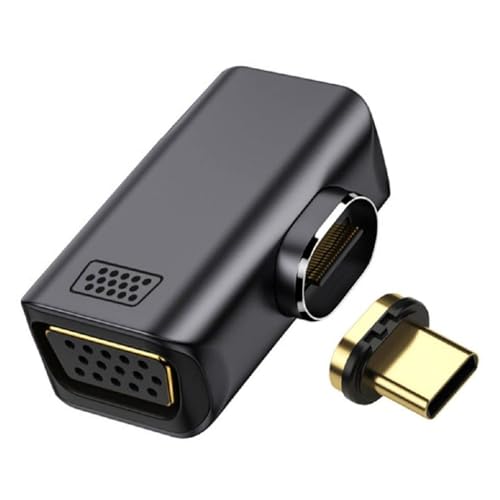 Image of Magnetic Type C to VGA Converter Adapter, L-Shape, 1080P@60HZ FHD Output, Aluminum Alloy Connector for Samsung, Pixel, OnePlus, iPad USB-C, MacBook, Dell, Lenovo, Projector