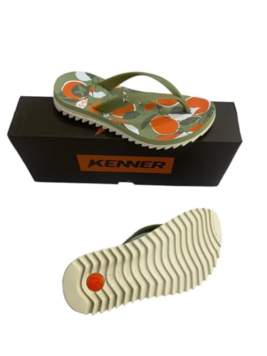 Kenner, SANDÁLIA FEMININA KENNER IBIZA PRO DNF-03 EM SILICONE VERDE LARANJA Cor:Verde;Tamanho:37