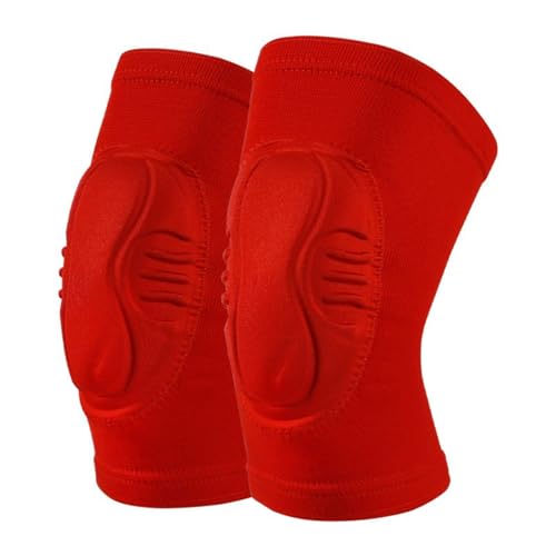 Hotfiary 1 Pair Volleyball Knee Pads for Women Men, Stretchy Protective Knee Brace with Thick Sponge Anti-Slip, Soft Breathable Collision Avoidance Knee Support for Football Dance Yoga Tennis Workout