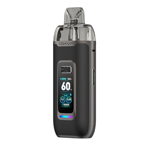 OXVA VPrime Vape Kit - E-cigarette Starter Vape Kit 2600mAh Battery 60W 0.96INCH & 3D Colour Screen Adjustable Airflow Auto Draw DTL Pod No Nicotine (Black Leather)