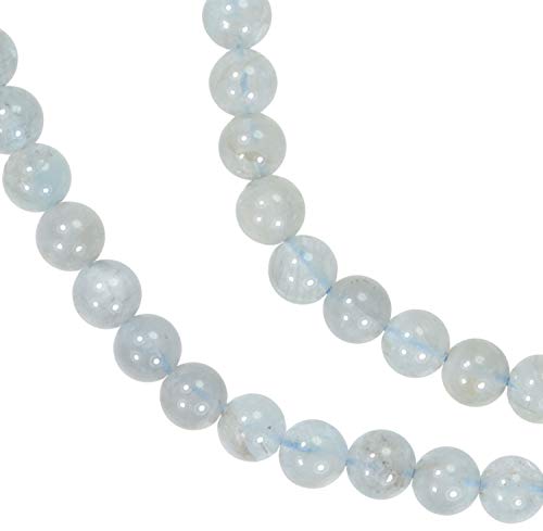 Blue Aquamarine Natural 6Mm Smooth Round Beads Strand 15.5 Inch #TOP1