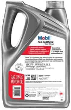 Image of Mobil Full Synthetic High Mileage Motor Oil 5W-30, 5 Quart | 75K+ Mile Protection | Seal Conditioner | Sludge Prevention