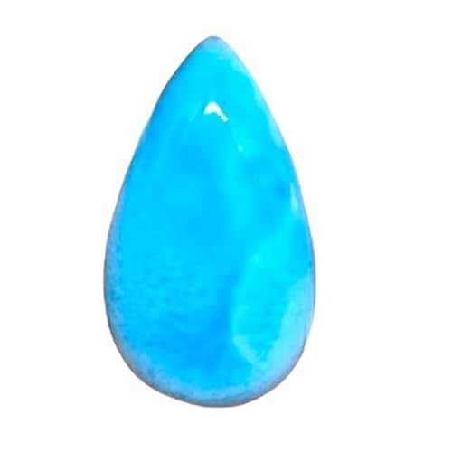 Larimar naturel en poire cabochon haut de gamme pour pendentif