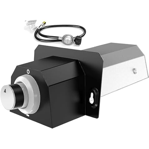 Utheer Gas Burner for Ooni Karu 16 Pizza Oven,Gas Burner Attachment Replace for Ooni, Accessories Gas Converter with Propane Connection Valve Hose, Replacement Parts for Pizza Oven Gas Burner Cover