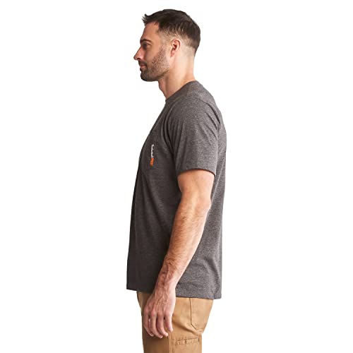 Timberland Pro Mens Base Plate Blended Short Sleeve T-Shirt Work Utility T Shirt, Dark Charcoal Heather, X-Large Us #TOP1