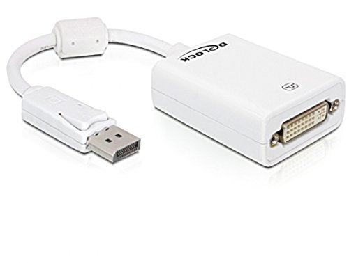 Adaptador DisplayPort macho a DVI hembra DeLOCK 61765 cable conversor de video para PC blanco
