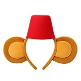 JenPen Halloween Monkey Costume Set Monkey Ears Headband with Red Cap for Adults Halloween Birthday Cosplay Party