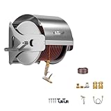 Edelstahl Gartenschlauchaufroller Wandmontage, Robuster Metall Schlauchwagen mit 5-Wege Spritze, Schlauchhalterung für 1/2 Zoll Wasserschlauch Set Profi(40M/130FT)