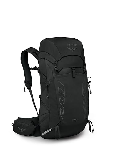 Image of Osprey Talon 33L Men's Lightweight Hiking Backpack - Daypack for Travel & Camping, Black /Coal Grey, Extended Fit
