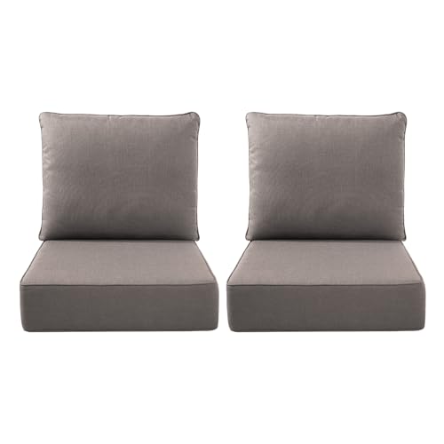 Opohoro Luxury Outdoor Seat Cushion Set-22 x 24 x 6 Inch Outdoor Chair Cushions with Water Resistant & Removable Cover Outdoor Cushions for Patio Furniture Chair Sofa Couch