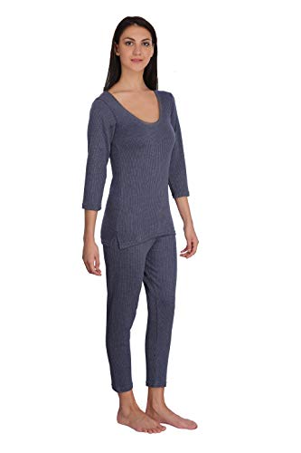 Image of Selfcare Women Poly Cotton Thermal Top and Pyjama Set (Pack of 2 Set)