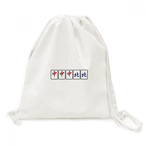 Sac cordon Mahjong Tiles DIYthinker grand sac à dos en toile anti-encombrement