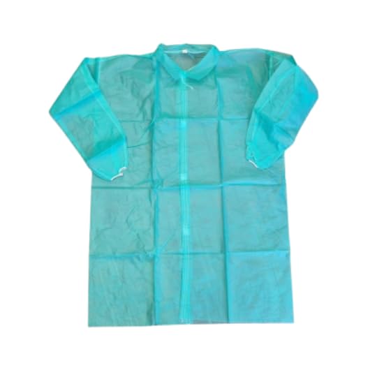 Lot de 10 manteaux jetables non tissés pour usage industriel, médical ou alimentaire - Manteau de protection pour l'hygiène et la sécurité - Vert
