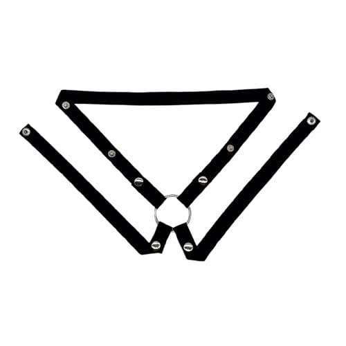 KKSEXY男性用貞操帯アクセサリー3/4方向固定ベルト 弾性バンド 調節可能な 落下防止貞操体補助ベルトフック付きの貞操帯に使用可能（ブラック） - 画像1