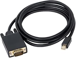 XMSJSIY Mini DP/Displayport to VGA Cable Adapter, Thunderbolt Mini DP Male to VGA Male Converter Laptop to PC Monitors 1080P-1.8 M