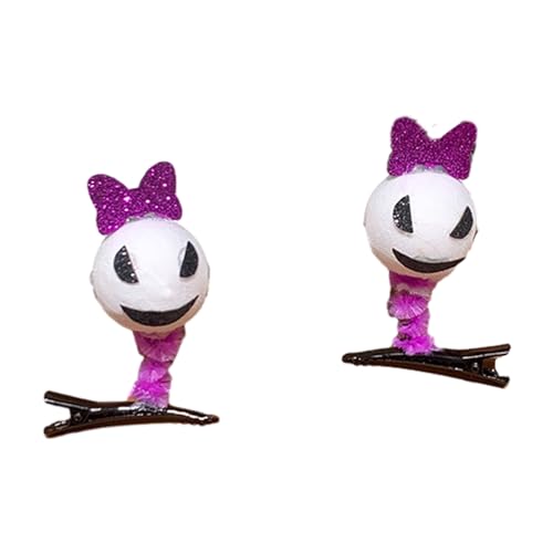 2PCSハロウィーンヘアクリップかわいい悪魔ヘアピンパーティーバレットバレットファスナーフレンチボウズアクセサリーハロウィーンヘアピン