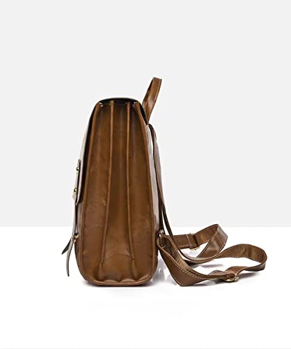 Mochila casual feminina retrô de couro macio PU KM1340 (Preto)