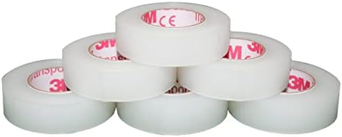 Transpore 3M Surgical Medical First-Aid Plastic Tape 1/2" x 10 Yards Non-Sterile - 6 Rolls #1527-0