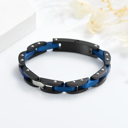 Bracelet crémation acier inoxydable bleu durable et élégant - 4