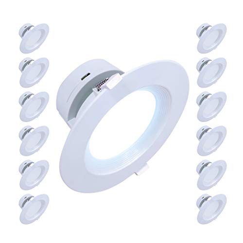 12 Pack 4" Inch Led Canless Downlight With Junction Box; 7W=65/75W Equivalent; 40,000 Life Hours; Dimmable To 5%; Ul Listed; Wet Location Rated; 120V; 550 Lumens ; Daylight 5000K #TOP10