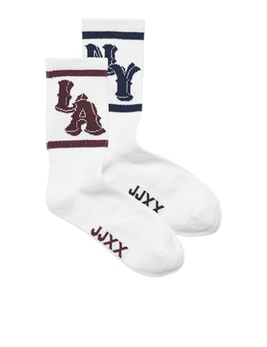 JACK & JONES Tennis Socks 2-Pack Acc Jxcity-Calcetines de Tenis (2 Unidades), Blanco, Talla única (Pack de 2) Mujeres