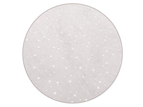 HEVO Vorwerk Bijou Stars grau Teppich | Kinderteppich | Spielteppich 160 cm Ø Rund Sonderedition