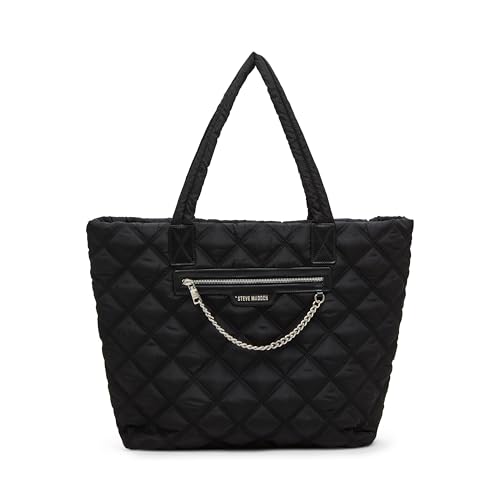Steve Madden Tonya Quilted Nylon Tote, Black
