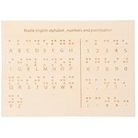 Lurrose Braille-Alphabet-Tafel – Holz-Braille-Griffbrett Mit Geschnitzten Punkten Braille-Alphabet-Diagramm Nummerntafel Montessori-Lernwerkzeug Für Einzelpersonen Escape-Rooms-Spiele