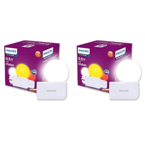 Philips Joy Vision Coral Rush 0.5W LED Night Lamp | Soft White Glow | Energy Efficient | Plug-in Prong Design | Ideal for Bedroom, Kids Room & Hallway
