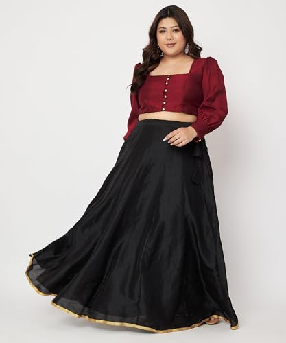 Image of studio rasa Women's Plus Size Chroma Button Down Crop Top for Wedding Festive Party