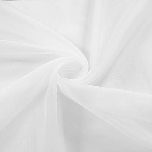 Goodgram 2 Pack Ultra Luxurious High Woven Elegant Sheer Grommet Curtain Panels - Assorted Sizes & Colors (White, 84 In. Long) #TOP1