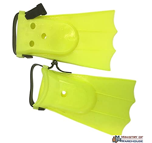 Ministry of Warehouse Guppy Fins Flippers Soft Adjustable, Yellow for Beach or Swimming Pool