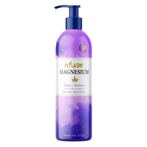 nfuse Magnesium Lotion | Ultra Healing Body Lotion | Natural Magnesium Therapy | Lavender: Rest + Restore | 8 oz Cover