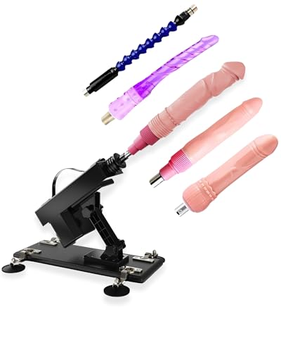 Immerse Creations Sex Machine with 5 Dildo Attachments - Thrusting Dildo Machine with Adjustable Speeds for Enduring Enhanced Masturbation - Versatile & Stable Operation Sex Toy for Men & Women