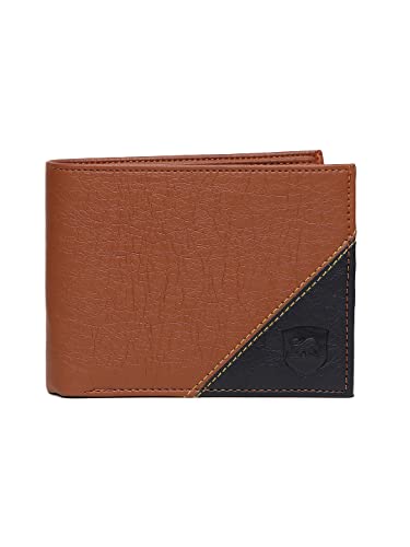 SAMTROH Men’s PU Leather Wallet with Snap Closure | Stylish Bi-Fold Wallet with 2 Compartments, Slim Design & Durable Finish | Ideal Purse for Men and Boys Everyday Use (Tan)