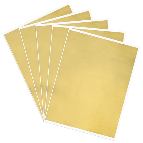 5 Feuilles Cartes à Gratter, 23.5 * 20cm Autocollant à Gratter, Cartes Étiquette Rectangle, Scratch Card Sticker pour DIY Carte Postale Surprise Secret, Scrapbook, Fête, Cadeau - Or