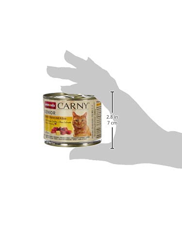 animonda Carny Katzen Nassfutter Senior Rind + Huhn + Käse (6 x 200g), Katzenfutter nass ohne Getreide ohne Zucker für Katzen ab 7 Jahren mit frischen und fleischigen Zutaten