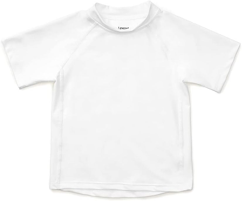 Leveret Short Sleeve Baby Boys Girls Rash Guard Sun Protected UPF + 50 Kids & Toddler Swim Shirt (12 Months-5 Toddler)