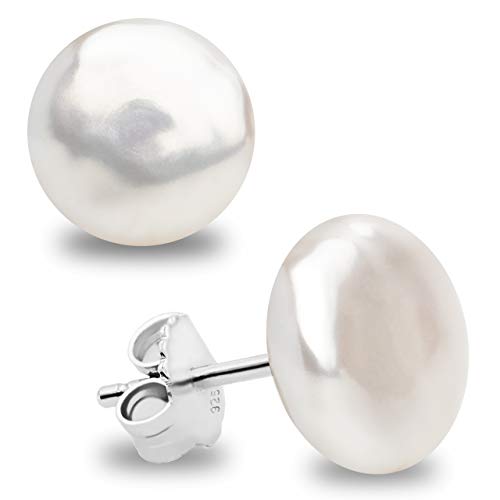 Pendientes de Mujer de Perlas Cultivadas de Agua Dulce tipo Moneda SECRET...