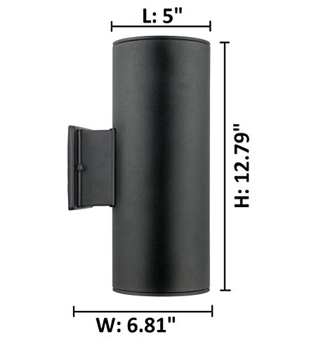 Eglo Ascoli 2-Light Outdoor Wall Sconce Waterproof Anti-Rust Porch Lamp For Garage, Frontyard, And Patio, Black, 13" #TOP1