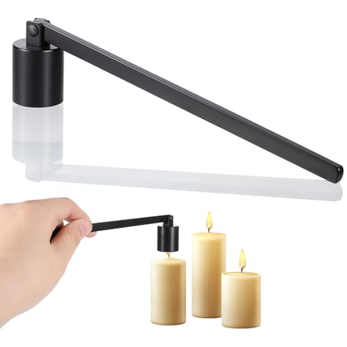 Exircy Kerzenlöscher Edelstahl Kerzenlöscher Kerzenglocke mit Langem Griff Dochtlöscher FeuerlöScher Candle Snuffer Tragbare Kerze Werkzeug Zubehör Kerzen Ausmachen für Die Meisten Kerzen (Schwarz)