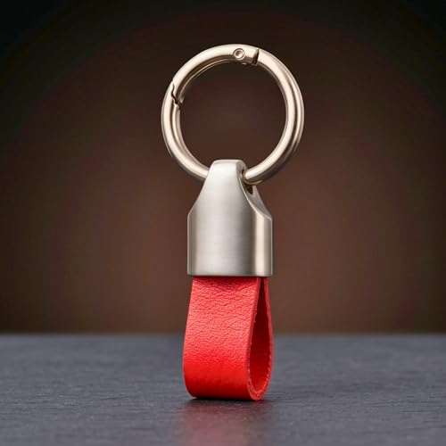 Image of THE MEN THING - Stylish Multicolor Stainless Steel Keychain for Men & Boys (AEROLOOP - Red & Matte Grey)